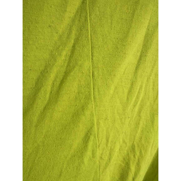 2000s Y2K Self Esteem Neon Green Animal Print Tank Top Medium high Low Top - Picture 5 of 9